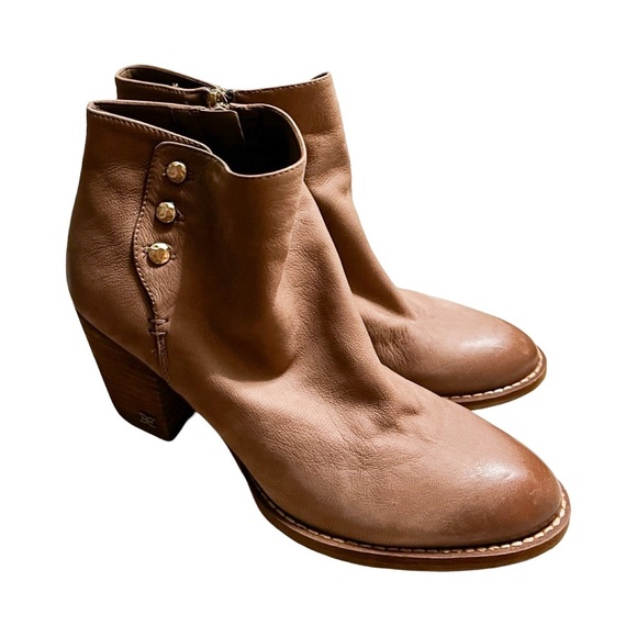 NEW SAM EDELMAN Mariella Bootie in Praline Nubuck Sz 7.5 - Picture 4 of 5